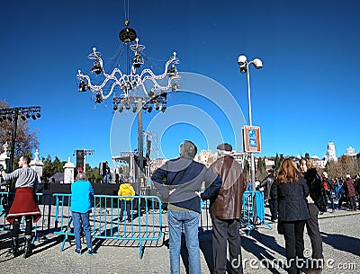 Madrid, 30th December 2018: Rehearsal of live concert Cristal Palace of Transe Express Editorial Stock Photo