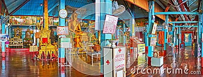 Panorama of Wat Chong Klang Temple hall, on May 6 in Mae Hong Son, Thailand Editorial Stock Photo