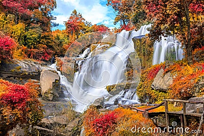 Mae Klang Waterfall, Doi Inthanon National Park, Chiang Mai, Thailand Stock Photo