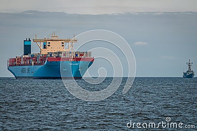 Maersk container ship in Poland Editorial Stock Photo