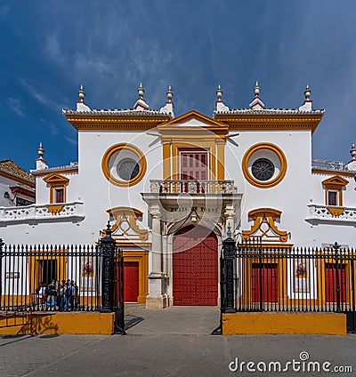 Maestranza Plaza de toros - Seville Bullring - Seville, Andalusia, Spain Editorial Stock Photo