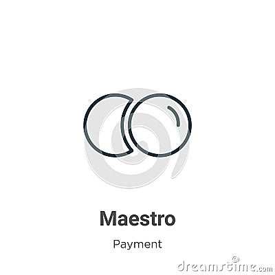 Maestro outline vector icon. Thin line black maestro icon, flat vector simple element illustration from editable payment concept Vector Illustration