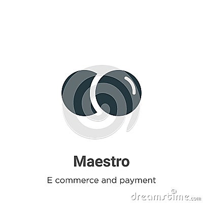 Maestro vector icon on white background. Flat vector maestro icon symbol sign from modern e commerce and payment collection for Vector Illustration