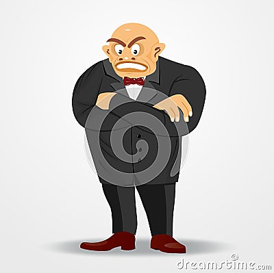 Mafia boss with arms crossed Vector Illustration