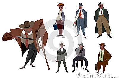 Mafia characters set Stock Photo