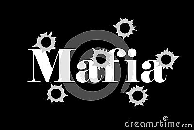 Mafia - organized crime and dangerous shooting from guns and weapons Vector Illustration