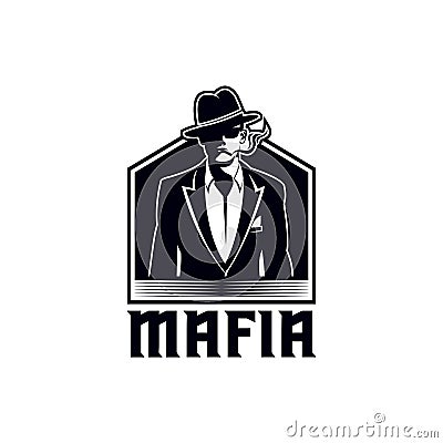 Mafia vector illustration design badge Cartoon Illustration