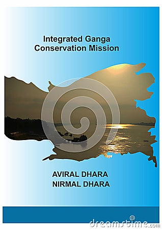 Magazine ad design on namami gange mission Stock Photo