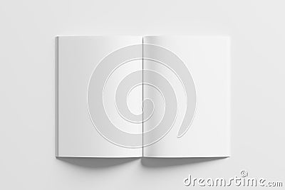 A4 A5 Magazine Brochure 3D Rendering White Blank Mockup Stock Photo