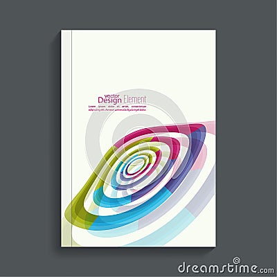 Magazine Cover with colored crystals Vector Illustration