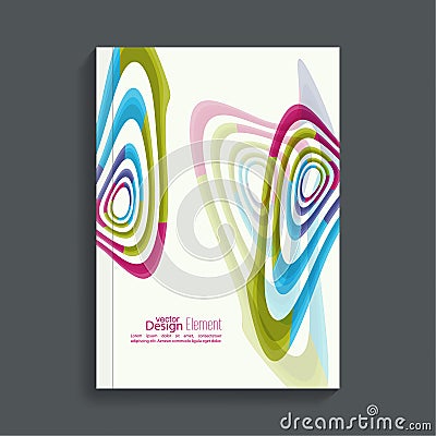 Magazine Cover with colored crystals Vector Illustration