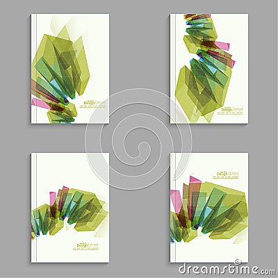 Magazine Cover with colored crystals Vector Illustration