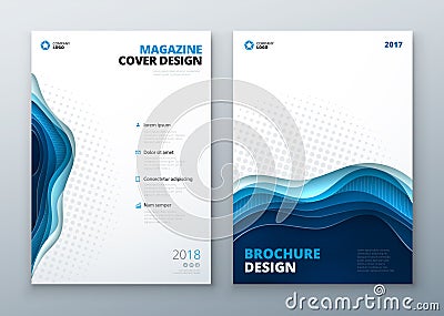 Magazine design template. Paper carve abstract cover for brochure flyer magazine annual report or catalog design Vector Illustration