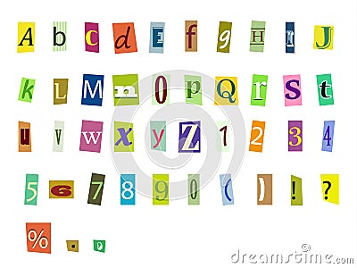 Magazine letters Vector Illustration