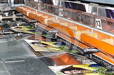 Magazine production line Stock Photo