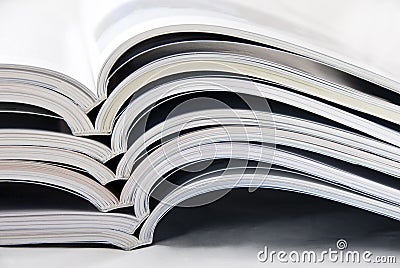 Magazines stack Stock Photo