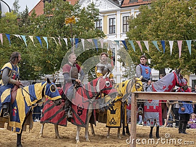 Magdeburg, Germany - 29.08.2014: Kaiser-Otto-Fest. Reconstruction of historical events of the city and performances. Before Editorial Stock Photo