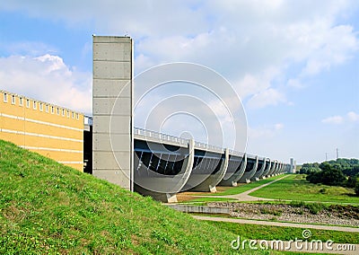 Magdeburg Water Bridge Stock Photo