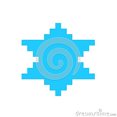 Magen david star israel symbol symbol sign pixel Vector Illustration