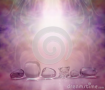 Magenta Healing Crystals Stock Photo