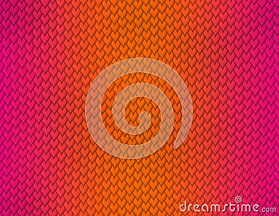 Magenta and orange gradient snake skin pattern, short sharp scale Stock Photo