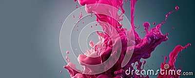 magenta paint splashes, creative explosion, colorful waves Stock Photo