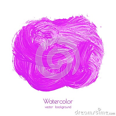 Magenta, pink, violet, purple, lilac grunge watercolor strokes Vector Illustration