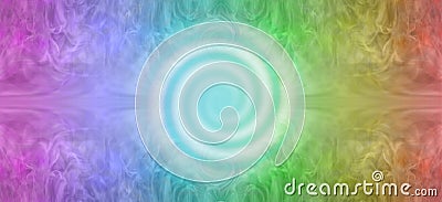 Rainbow coloured spiral art banner Stock Photo