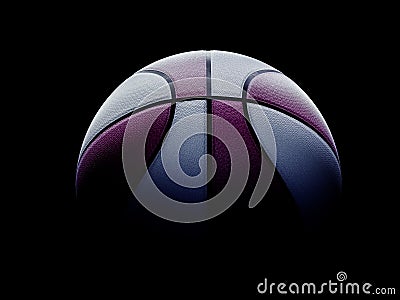 Magenta and white modern basketball ball for men or women on black background Stock Photo