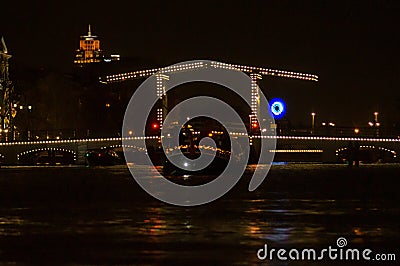 Magere Brug at night Editorial Stock Photo