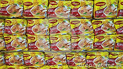 Maggi mee instance noodles on a market shelf Editorial Stock Photo