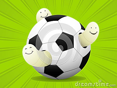 Maggots play soccer Vector Illustration