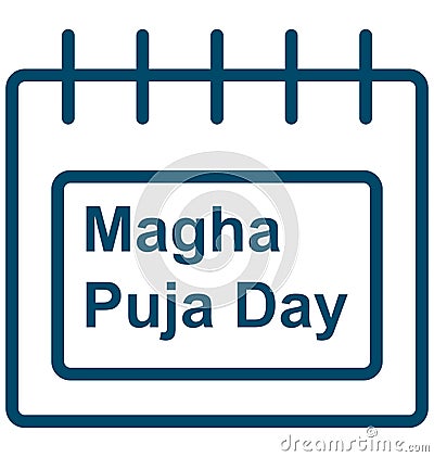 Magha puja day, Magha puja day Special Event day Vector icon that can be easily modified or edit. Vector Illustration