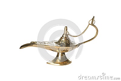 Magic Aladdin Lamp isolated Stock Photo