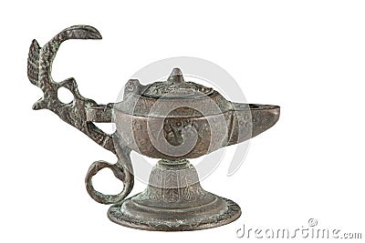 Old magic Aladdin lamp Stock Photo