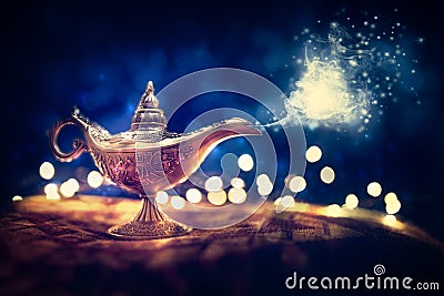 Magic Aladdins Genie lamp Stock Photo