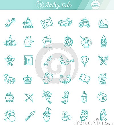 Simple Set of Fantasy Related Vector Line Icon Vector Illustration