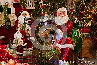 Magic atmoshere in the Christmas shop of Sant`Elpidio a Mare Editorial Stock Photo