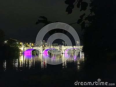 Magic atmosphere, bridge, nature, water, colours and mystery Stock Photo