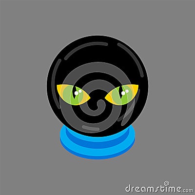 Magic ball with eyes of predictions isolated. Clairvoyant Access Vector Illustration
