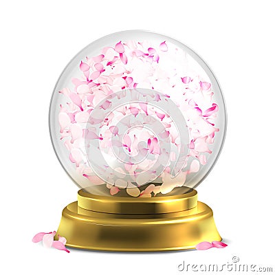 Magic ball with pink petals vector isoated on white backround Vector Illustration