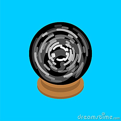 Magic ball of predictions isolated. Clairvoyant Accessory Vector Illustration