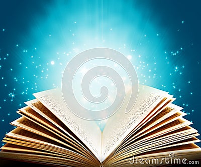 Magic book Stock Photo