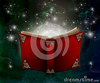 Magic book Stock Photo