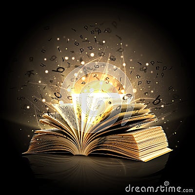 Magic book Stock Photo