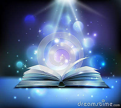 Magic Book Realistic Image Vector Illustration