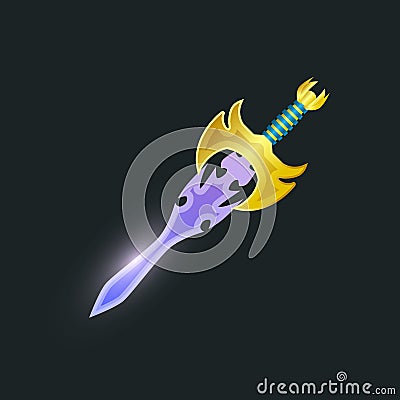 Magic broadsword isolated game element Vector Illustration