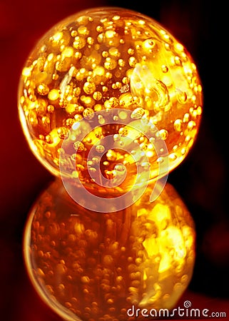 Magic burning crystal sphere Stock Photo