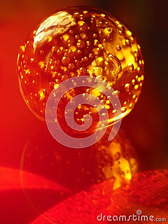 Magic burning crystal sphere Stock Photo