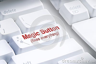 Magic Button on computer keyboard Stock Photo